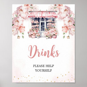 Póster Rosa está fuera del mercado bebidas de ducha de no