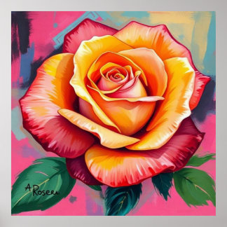 Póster Rosa estilo pastel suave y delicado artístico