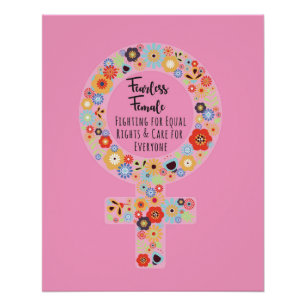 Póster Rosa femenino audaz