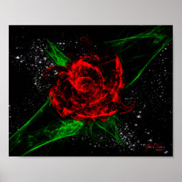 Póster Rosa fractal (10x8)