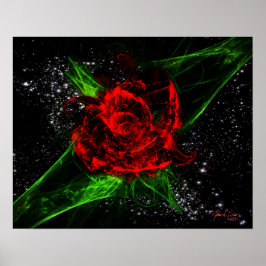 Póster Rosa fractal (20x16)