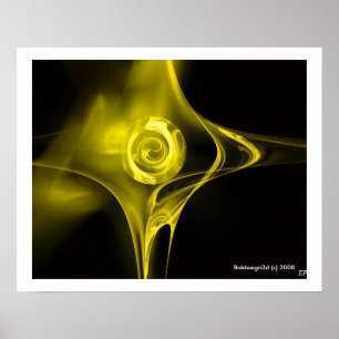 Póster ROSA FRACTAL, amarillo