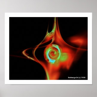 Póster Rosa FRACTAL, azul verde rojo
