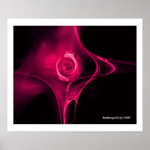 Póster ROSA FRACTAL, fucsia rosa