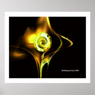 Póster ROSA FRACTAL , marrón amarillo