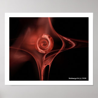 Póster Rosa FRACTAL, marrón rojo