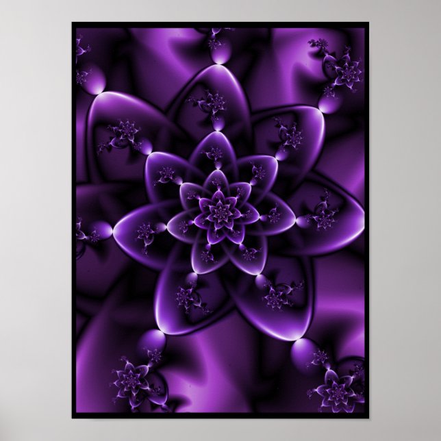 Póster Rosa Fractal Púrpura  (Frente)