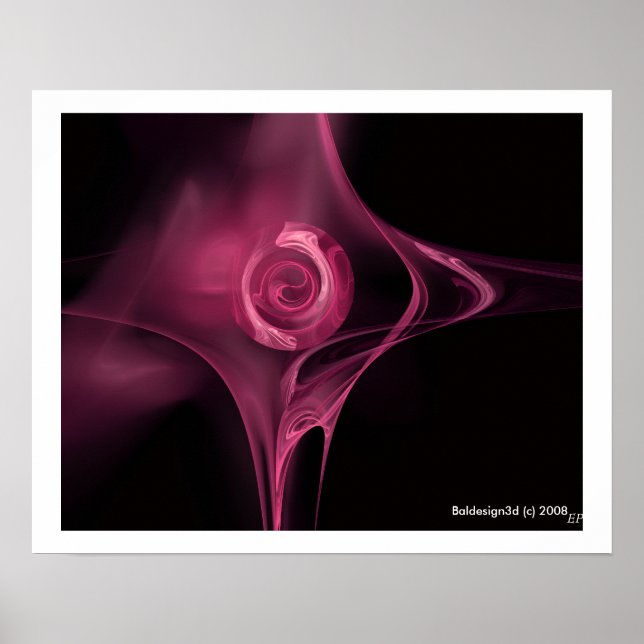 Póster ROSA FRACTAL , rosa antiguo (Frente)