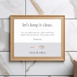 Póster Rosa Gold Whisk Bakery Baño al por menor Lavado de