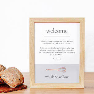 Póster Rosa Gold Whisk   Bienvenida a la seguridad de las