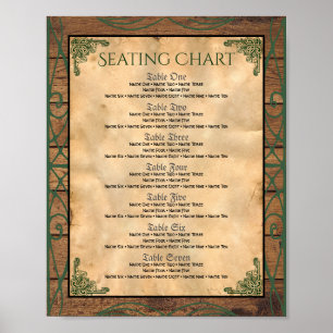 Póster Rosa gótico Poster de números de tabla rojos y neg