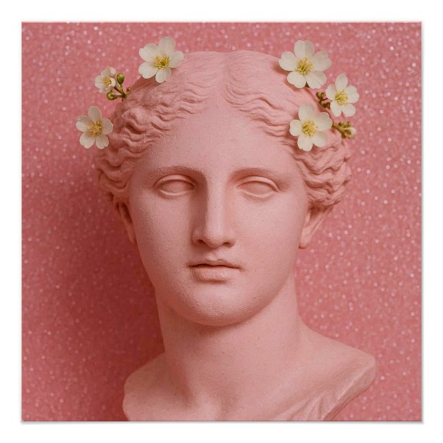 Póster rosa griego. (Anverso)