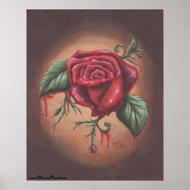 Póster Rosa Hemorragia Poster Rosa Art Poster Flor (Frente)