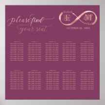 Rosa infinito oro romántico monograma cassis