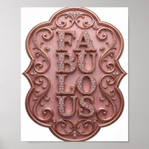 Póster Rosa Intenso FABULOSO Diseño Personalizado