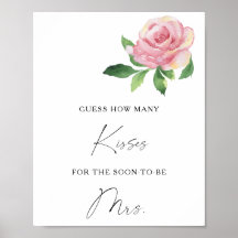Rosa - Juego de ducha de novia de cuantos besos