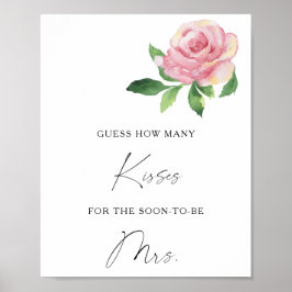 Póster Rosa - Juego de ducha de novia de cuantos besos