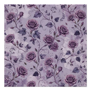 Póster Rosa Lavanda Polvorienta Tonos Soñadores Florales