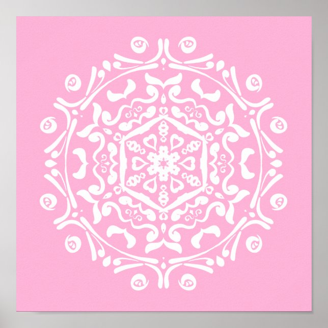 Póster Rosa Mandala (Frente)
