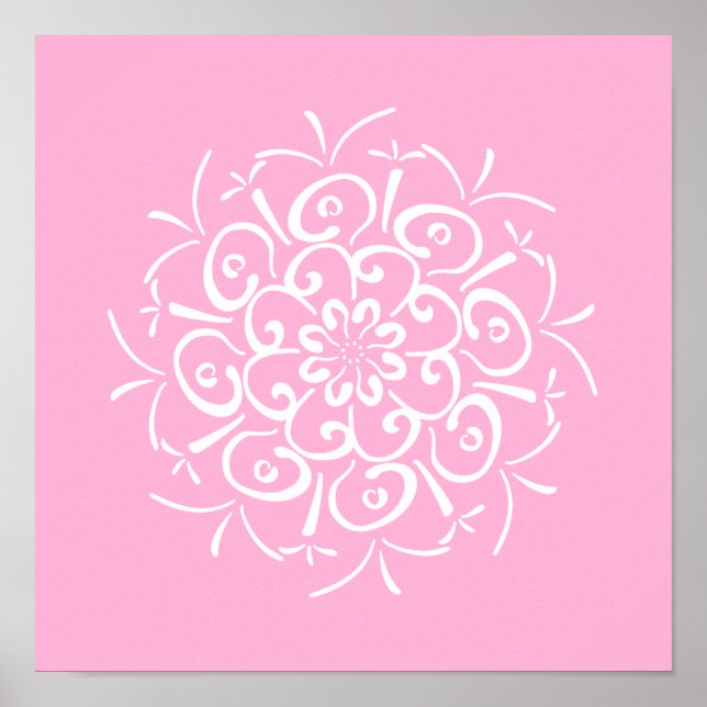Póster Rosa Mandala (Frente)