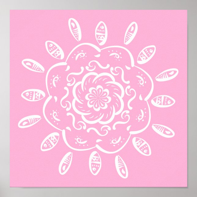 Póster Rosa Mandala (Frente)