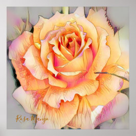 Póster Rosa 'Manyo' [Papel para cartel de valor]