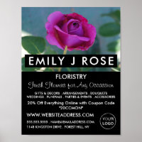 Rosa morado, florista, publicidad en floristería