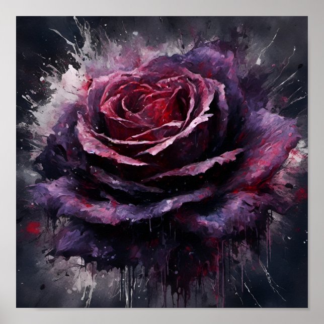 Póster Rosa morado oscuro (Frente)