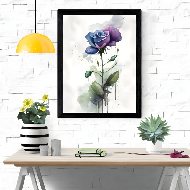 Póster Rosa morado y azul acuarela (Subido por el creador)