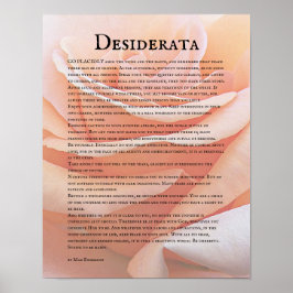 Póster Rosa Naranja Pastel y Poema Desiderata
