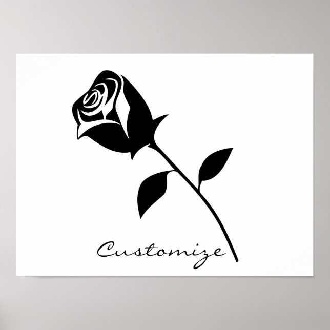 Póster Rosa negro Valentine Flor Thunder_Cove (Frente)