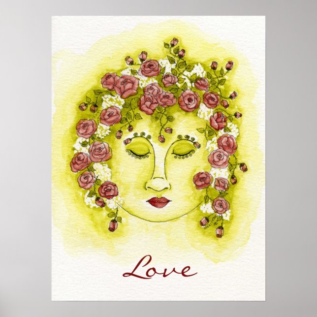 Póster Rosa Nymph Poster - Personalizar diciendo (Frente)