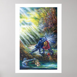 Póster ROSA OLVIDADA Caballeros luchadores, Dinero y Diab