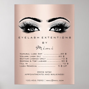 Póster Rosa Oro Gris Makeup Ojos Lanza Precios