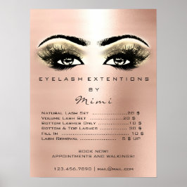 Póster Rosa Oro Makeup Ojos Lazas Prórroga