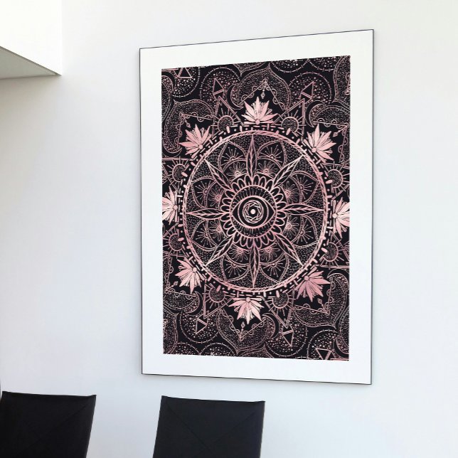 Póster Rosa Oro Mandala Diseño Negro (Subido por el creador)
