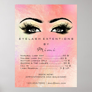 Póster Rosa Oro Peach Makeup Ojos Lanza Precios Pastel