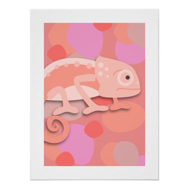 Póster Rosa Pálido y Camaleón de Melocotón (Anverso)