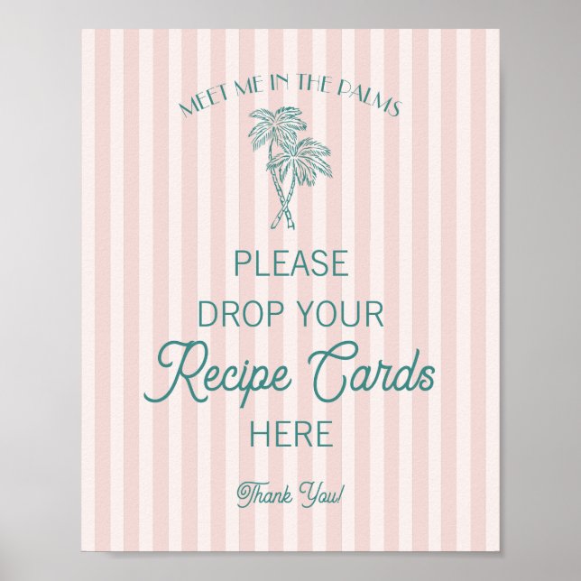 Póster Rosa Palm Springs Playa Comparte una receta Nupcia (Frente)