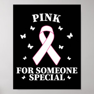 Póster Rosa Para Alguien Especial Día Mundial del Cáncer