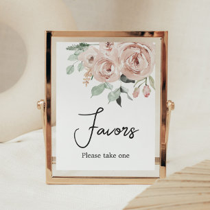 Póster Rosa Polvorienta Favors para Baby Shower de Niña