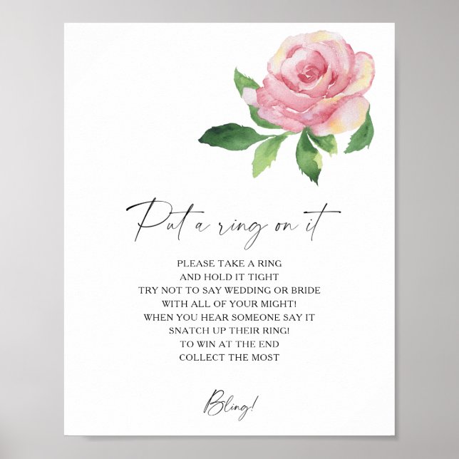 Póster Rosa - primavera le pone un anillo al juego (Frente)