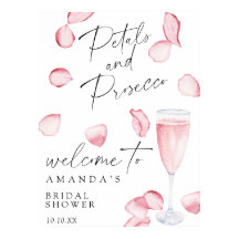 Rosa prosecco bienvenida fiesta de ducha de novia