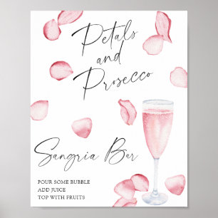 Póster Rosa prosecco ducha de novia - bar sangria