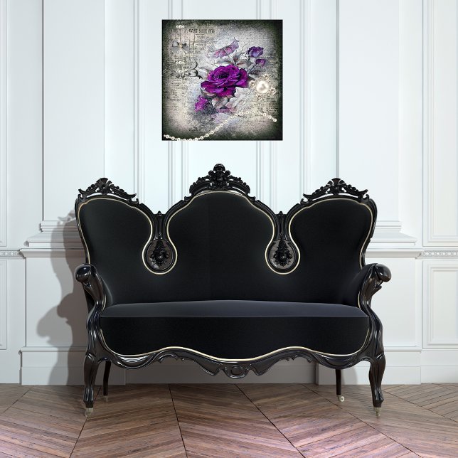 Póster Rosa Púrpura Rosa Victoriana Grunge efímero (Subido por el creador)