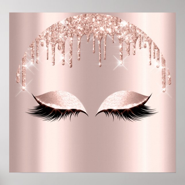 Póster Rosa Purpurina de Rubor Perfora Eyelash Belleza de (Frente)