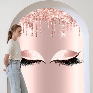 Póster Rosa Purpurina de Rubor Perfora Eyelash Maquillaje