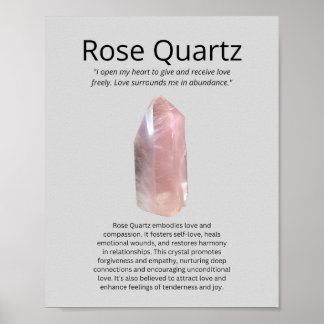 Póster Rosa Quartz Crystal Significing
