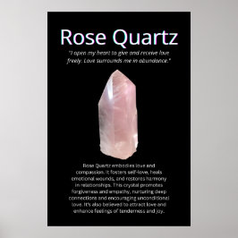 Póster Rosa Quartz Crystal Stone Significing