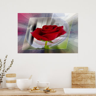 Póster Rosa roja 2